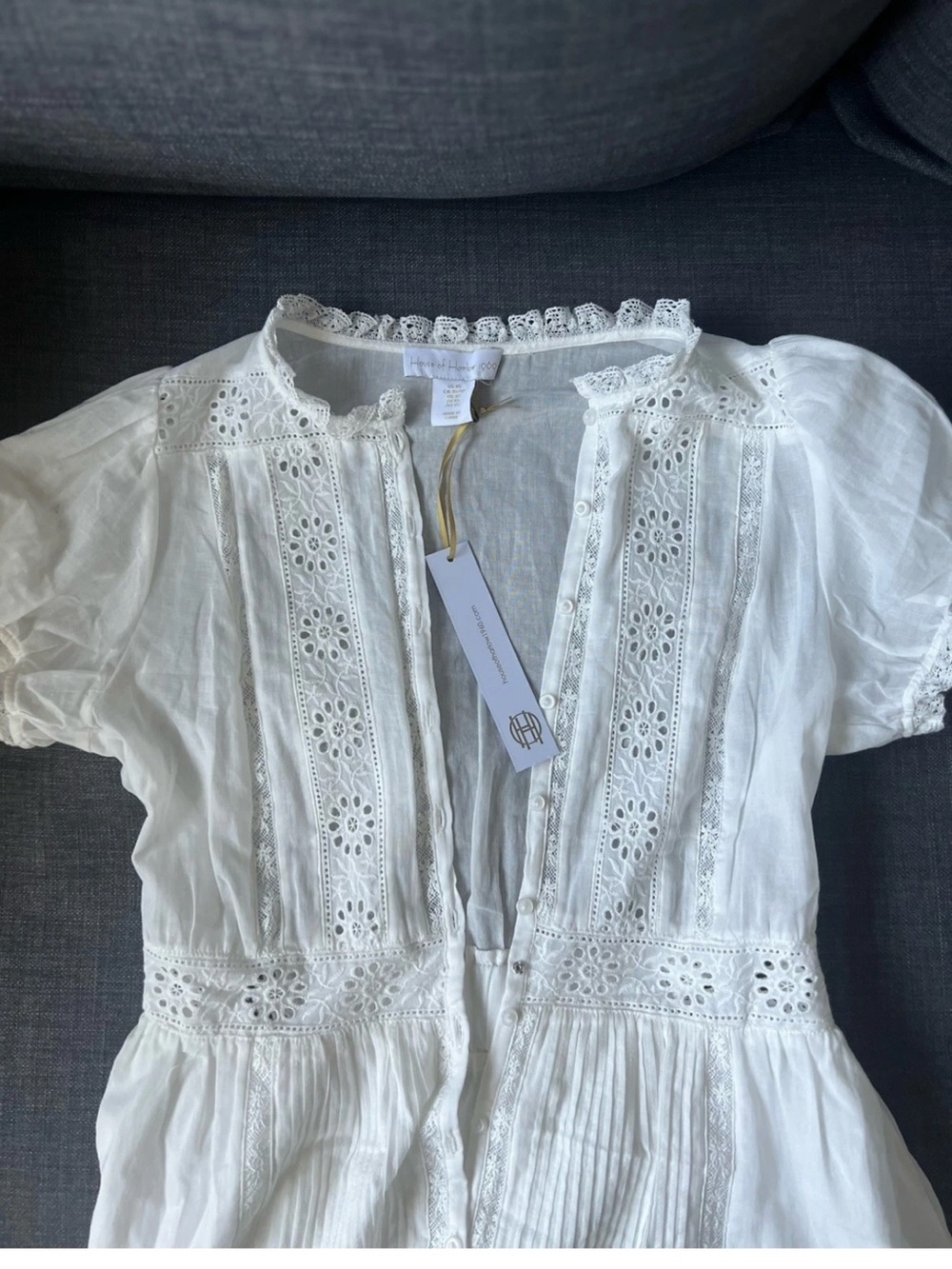 House of Harlow 1960 100% Cotton Embroidered Maxi dress size M - Picture 5 of 7